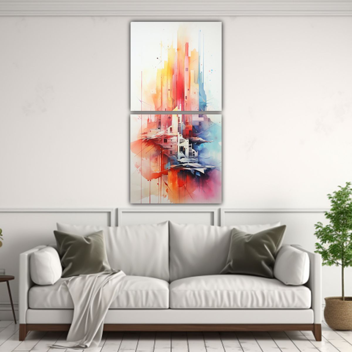 GENERICO - Artes De Pared Fotografía Abstracta Acuarela 30x60 Cm