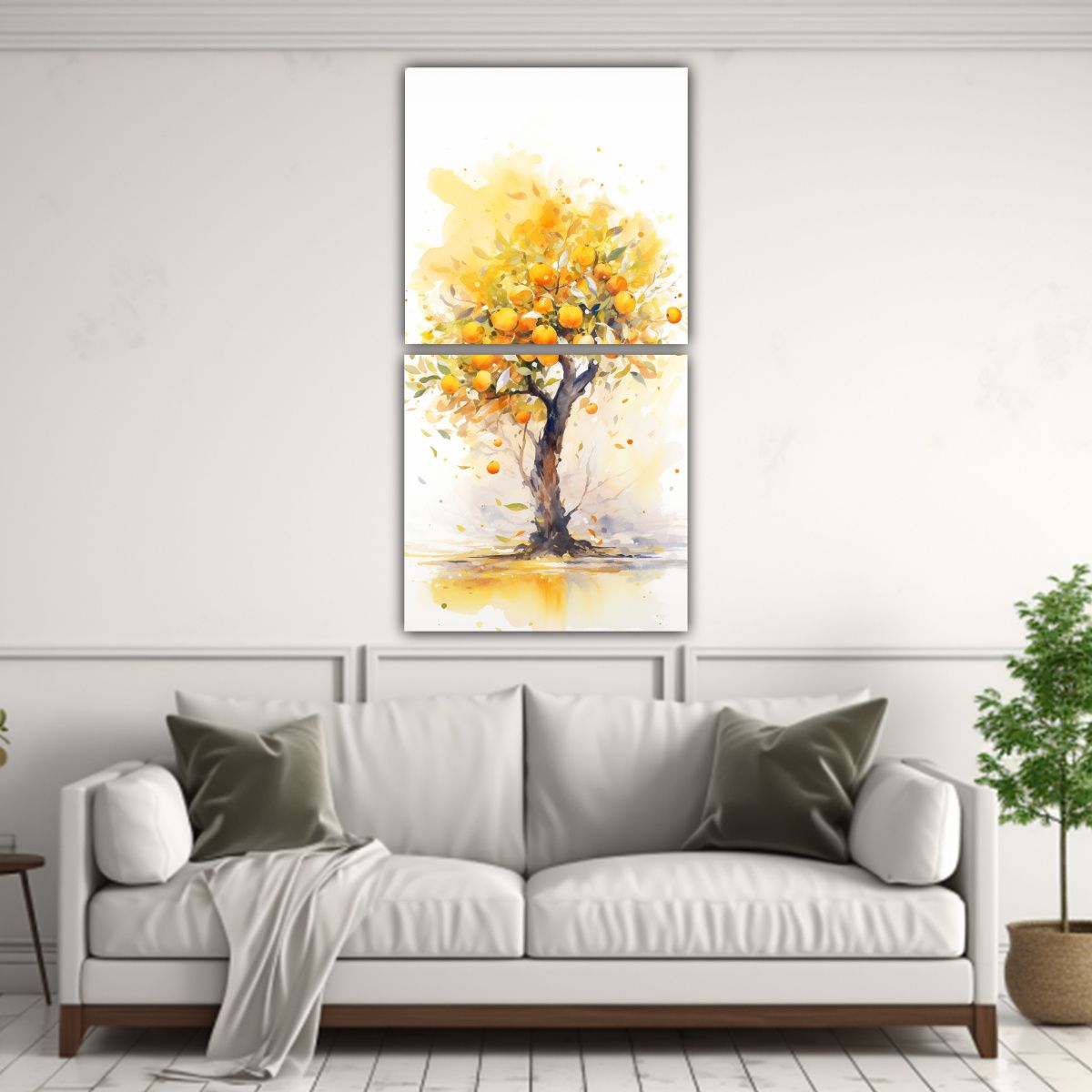 GENERICO - Pintura Abstracta De Dos Lienzos De Alta Calidad 40x80 Cm