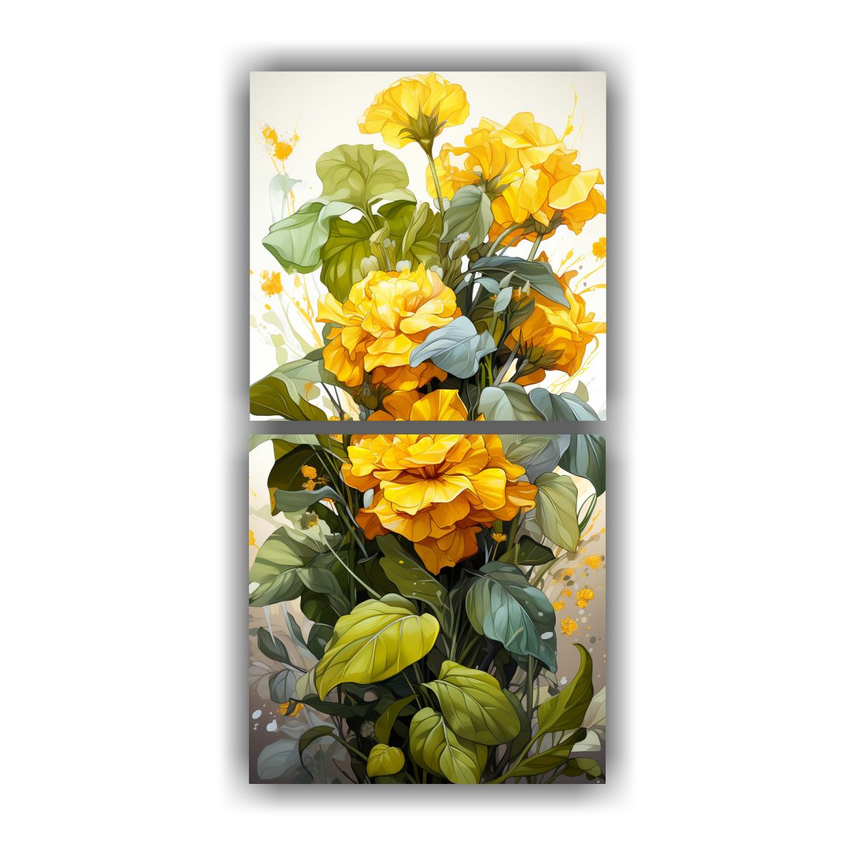 GENERICO - Pinturas Decorativas Dos Cuadros Tonos Visión De 30x60 Cm