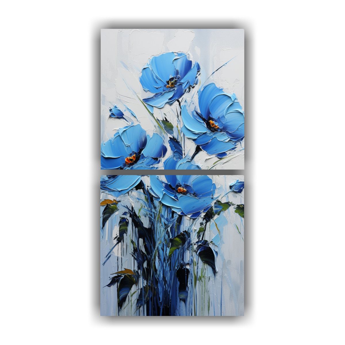 GENERICO - Lienzos Impresos En Profundidad Azul Y Negro Con 40x80 Cm
