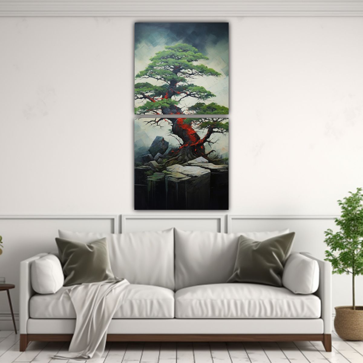 GENERICO - Pintura Abstracta Detallada Estilo óleo En Dos 30x60 Cm
