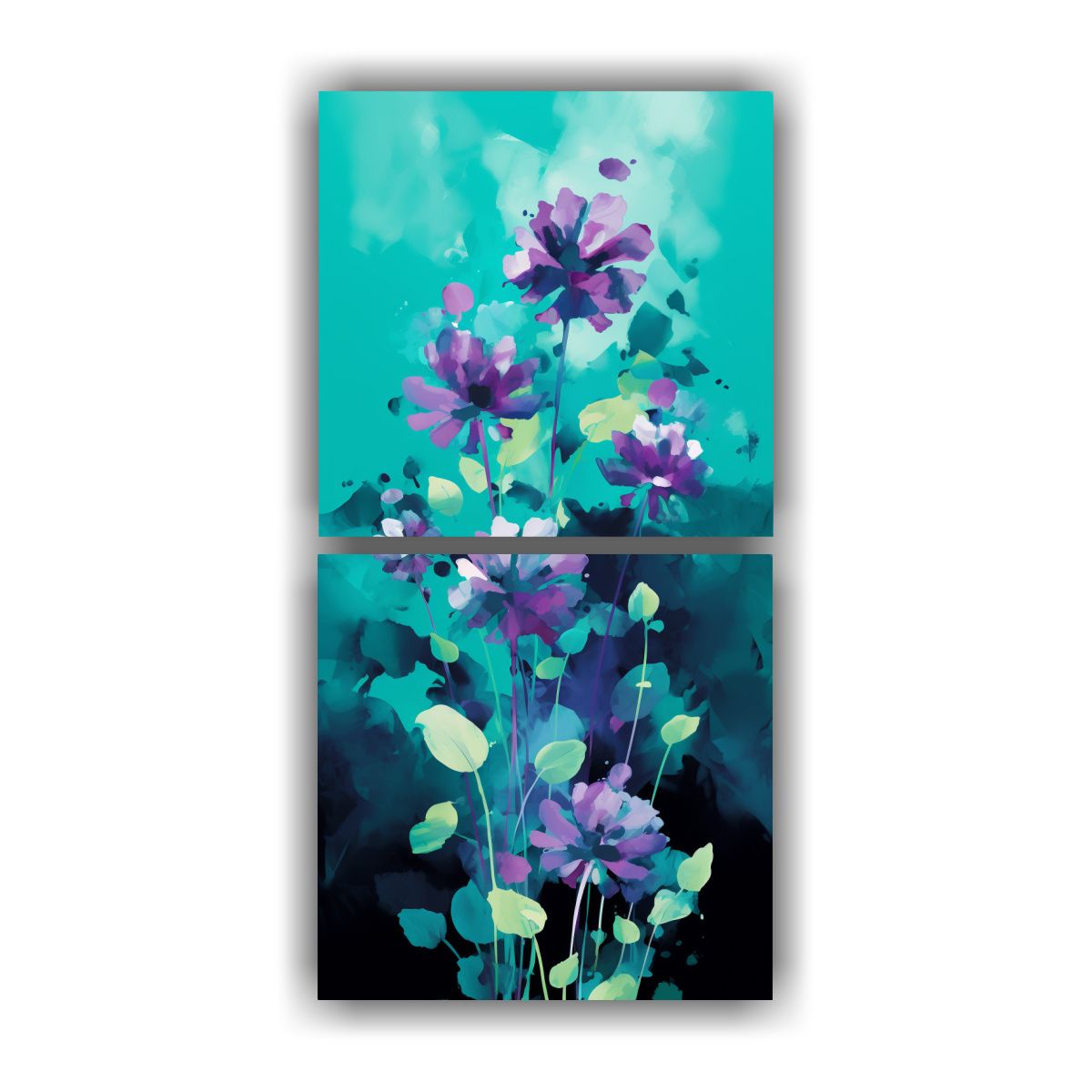 GENERICO - Cuadro Acuarela Neonoir A Clover Herbs En Colores 20x40 Cm