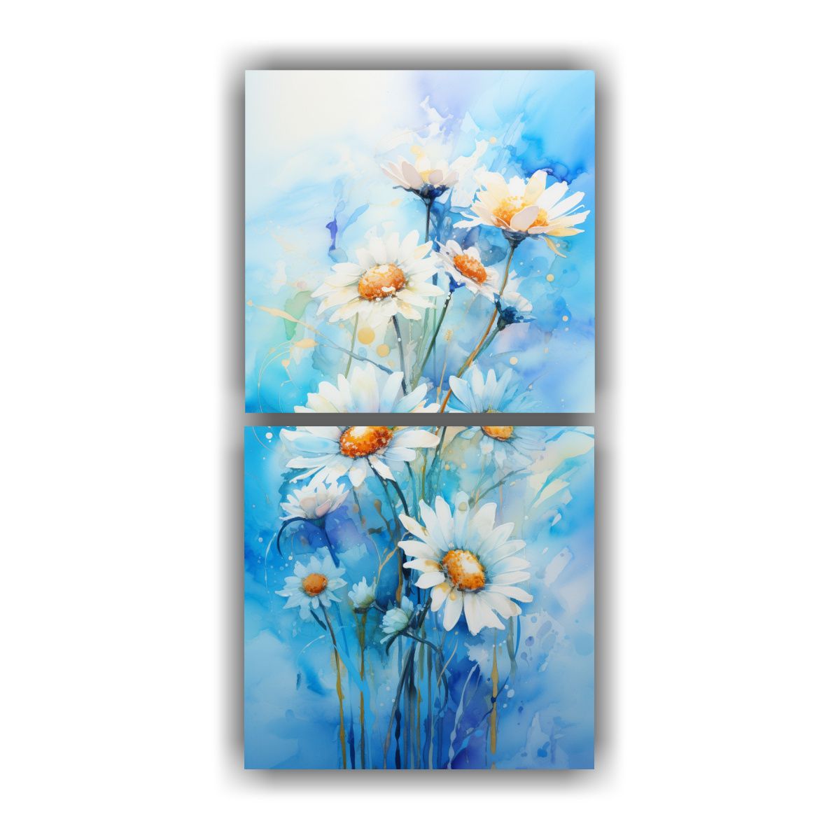 GENERICO - Pintura Abstracta De Flores De Margaritas En 50x100 Cm