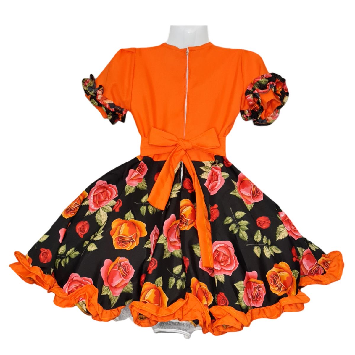 MORLAN - Vestido de Huasa Tradicional Chileno – Tallas 4 a 12 + Falso Incluido