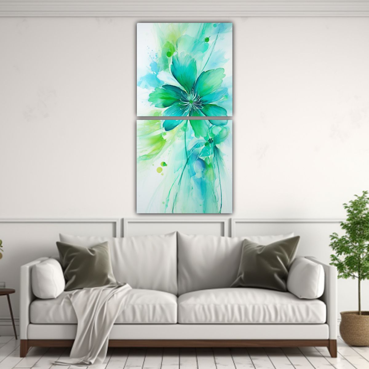 GENERICO - Pinturas De Decoración Arte De Pared En Verdes 20x40 Cm