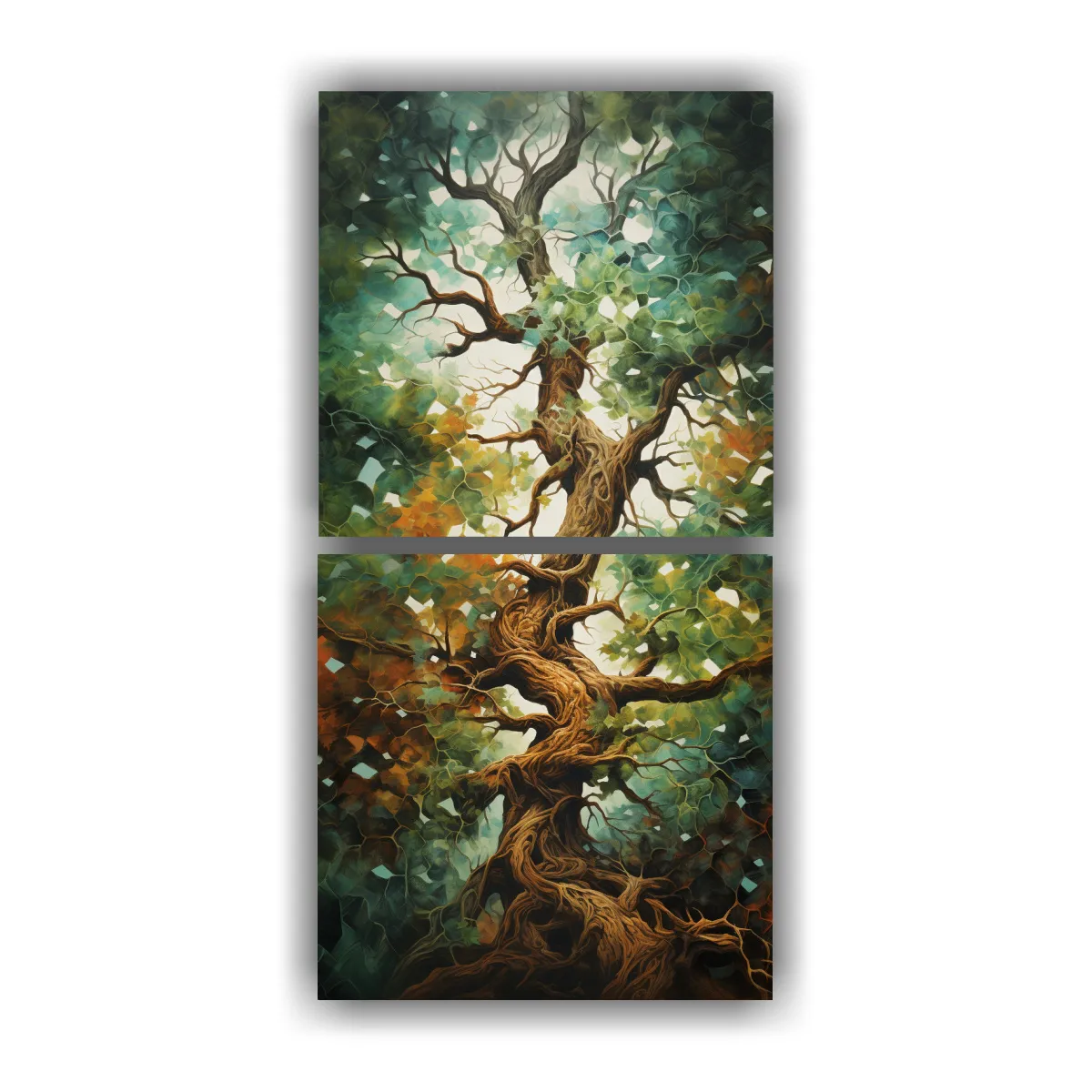 GENERICO - Pintura Relieve árbol Abstracto Estilo óleo 20x40 Cm