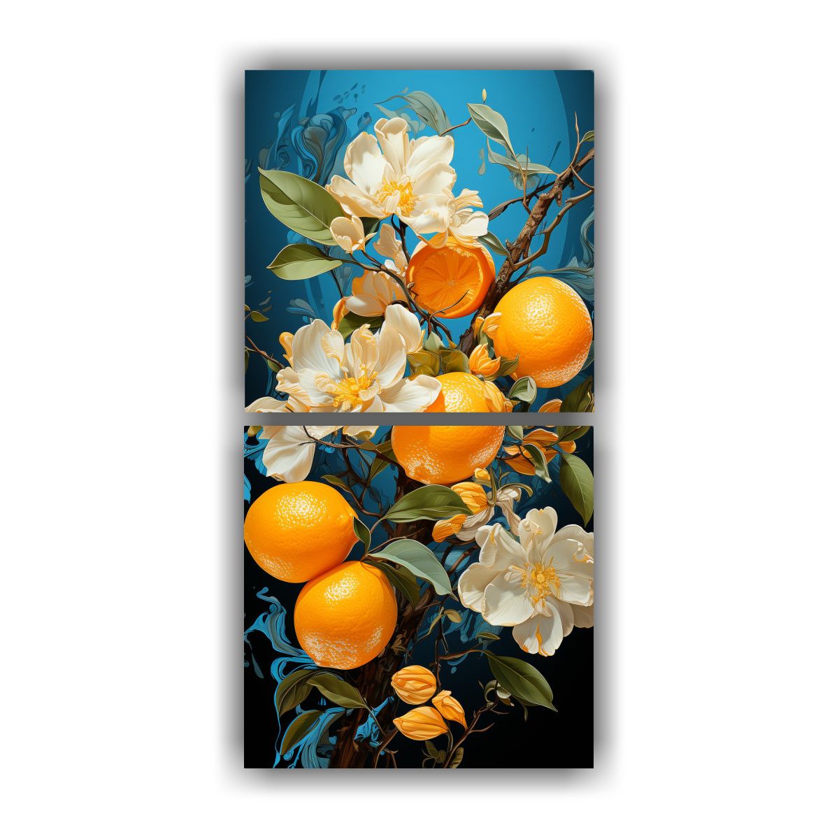 GENERICO - Pinturas Vintage Dos Cuadros Formación Un 40x80 Cm