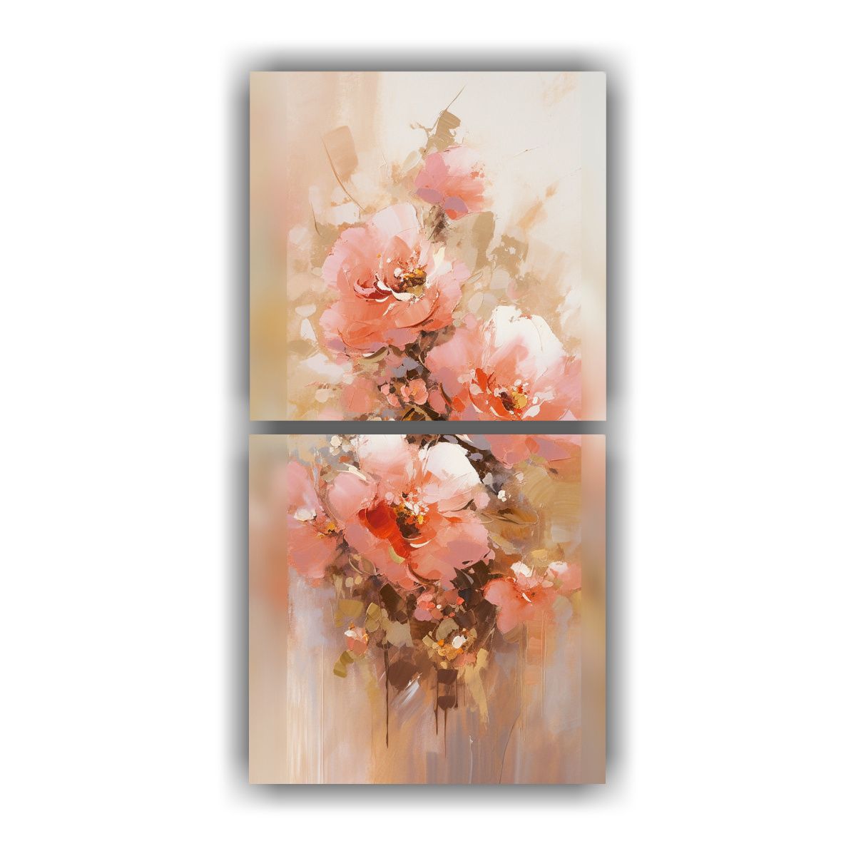 GENERICO - Pintura Lienzos Decorativos En Dorado Y Rosa Con 60x120 Cm