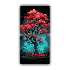 GENERICO - Arte Pared Minimalista Árbol Mango Rojo Y 20x40 Cm