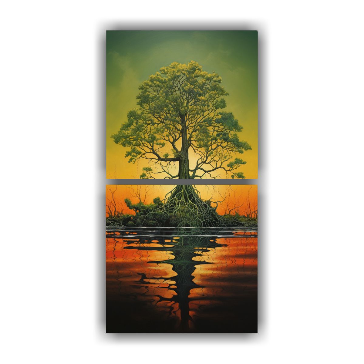 GENERICO - Pintura Abstracta De Alta Calidad De Un árbol De 20x40 Cm
