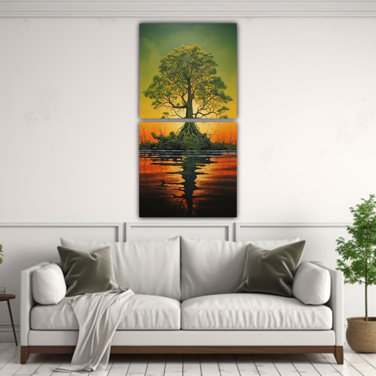 GENERICO - Pintura Abstracta De Alta Calidad De Un árbol De 20x40 Cm