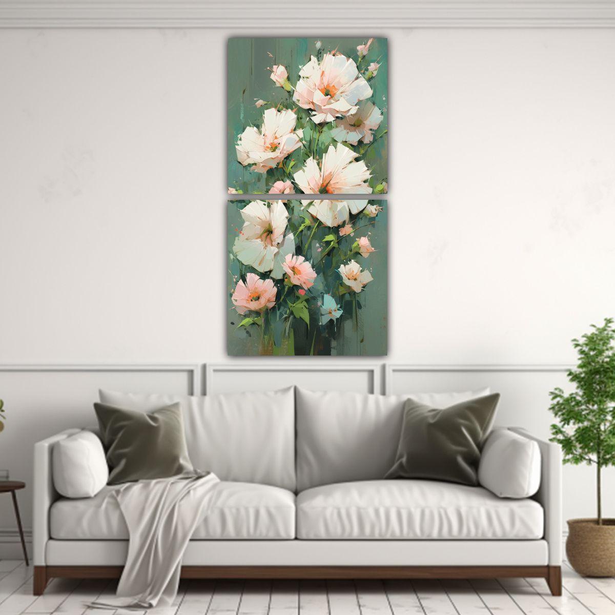 GENERICO - Artes De Pared Tema Fantástico Cuadro De Flores 50x100 Cm