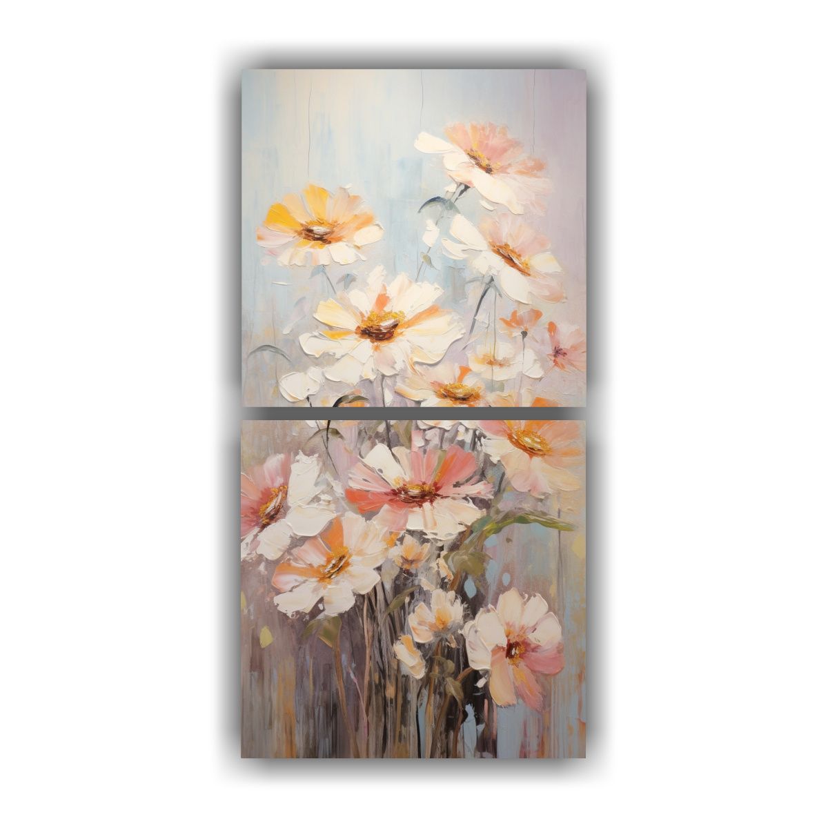 GENERICO - Pintura Set 2 Artes Vanguardia Simplicidad A 20x40 Cm