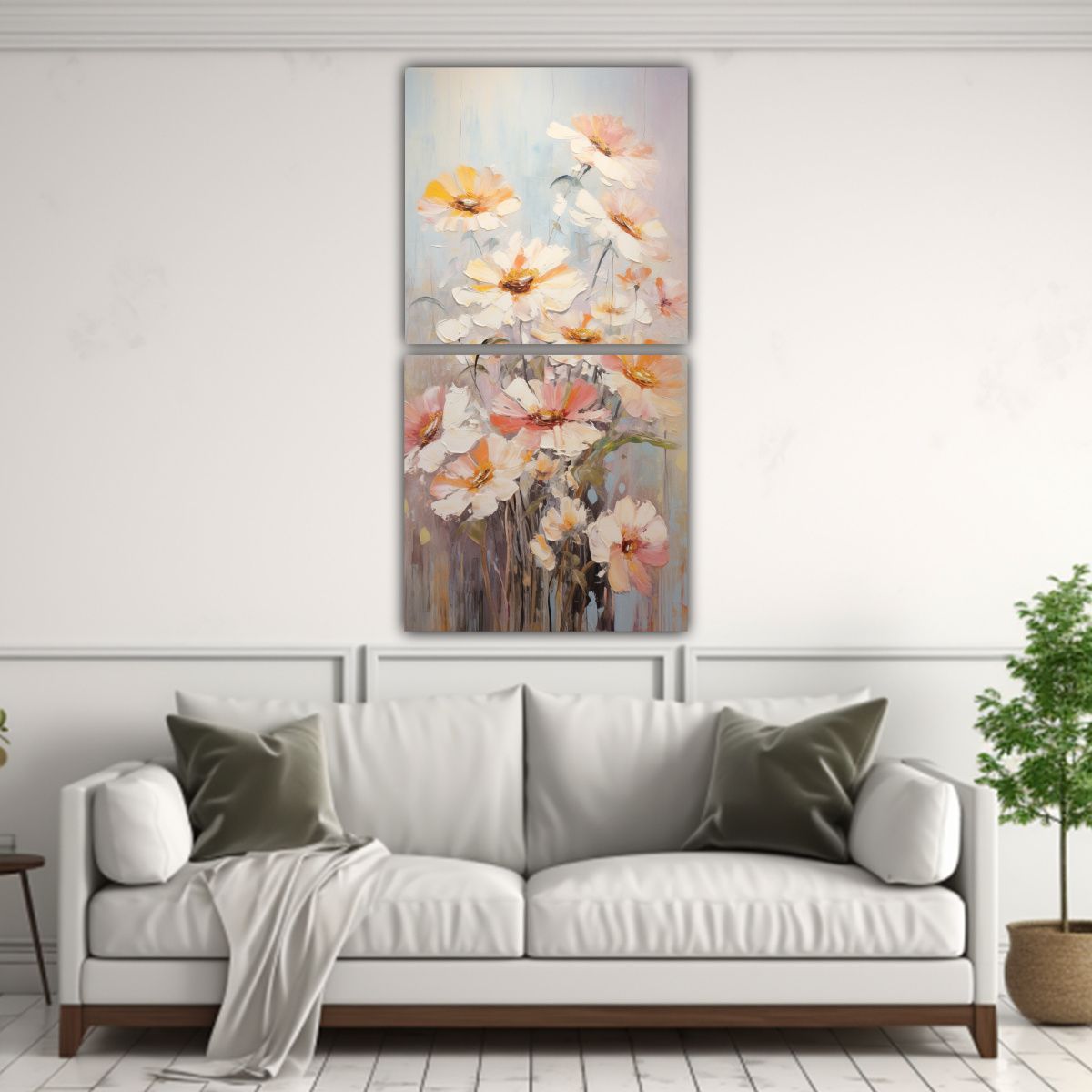 GENERICO - Pintura Set 2 Artes Vanguardia Simplicidad A 20x40 Cm
