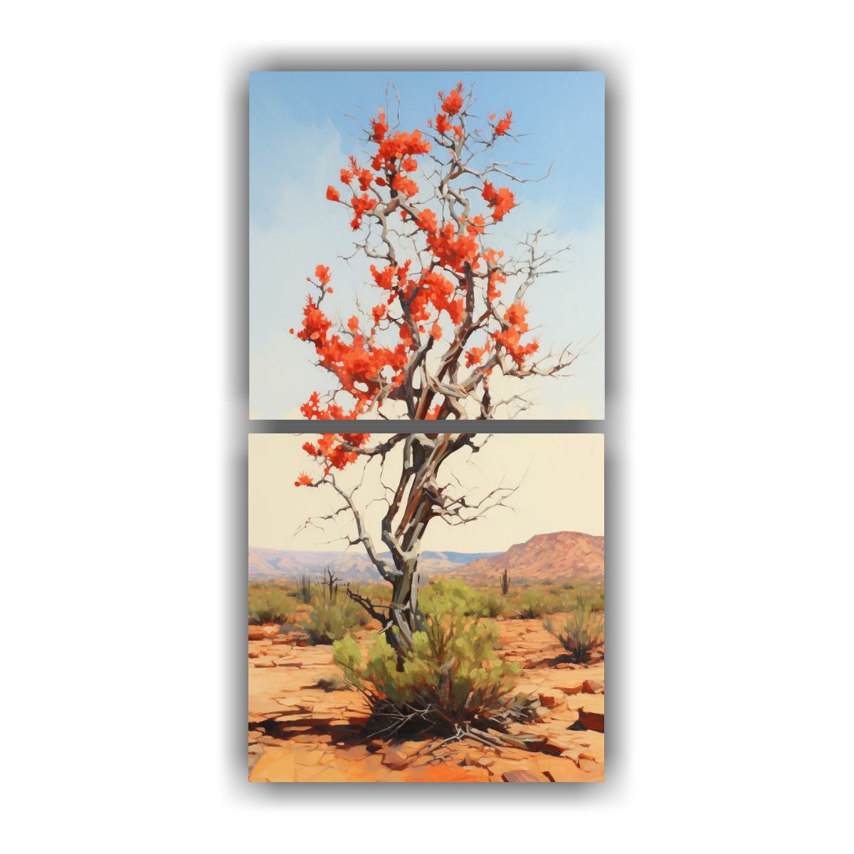 GENERICO - Cuadro Decorativo Abstracto De árbol Ocotillo 40x80 Cm