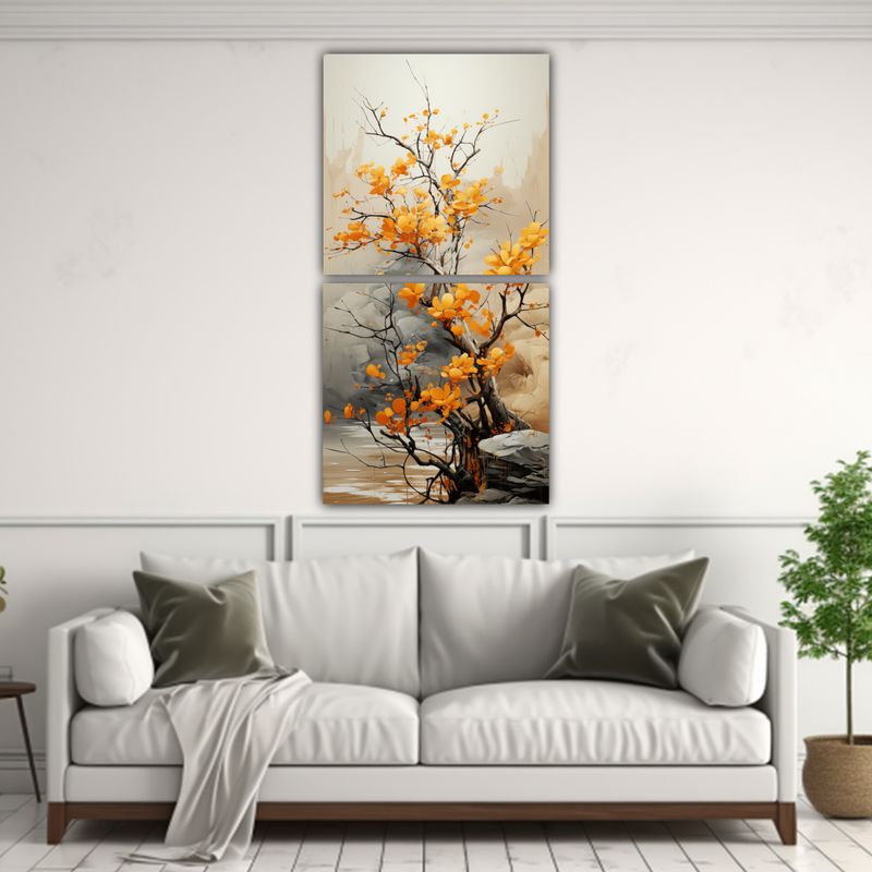 GENERICO - Pintura Abstracta Alegre Ocotillo Tree En Colores 50x100 Cm