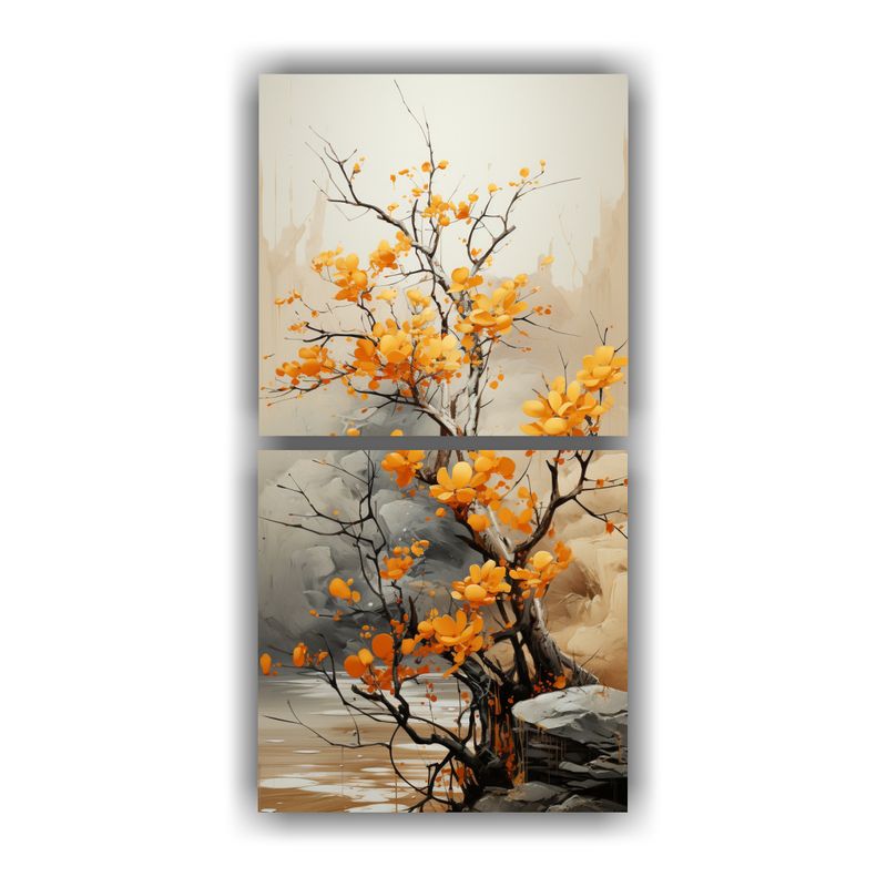 GENERICO - Pintura Abstracta Alegre Ocotillo Tree En Colores 40x80 Cm