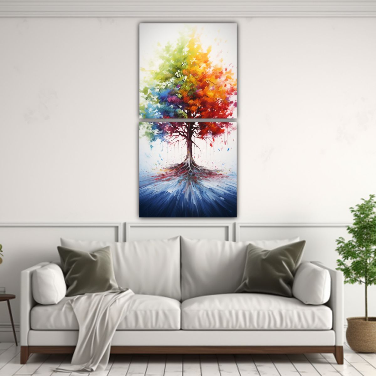 GENERICO - Pintura Abstracta De Un árbol De Acebo Con 50x100 Cm