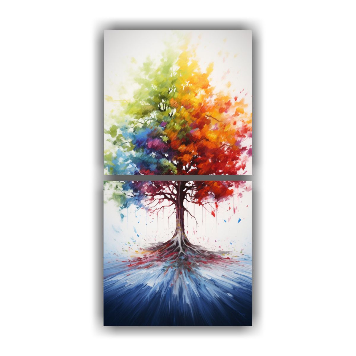 GENERICO - Pintura Abstracta De Un árbol De Acebo Con 30x60 Cm