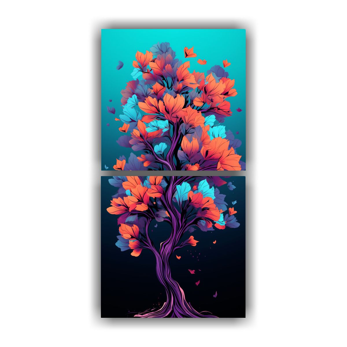 GENERICO - Pinturas Innovadoras De árbol Naranja En Colores 50x100 Cm