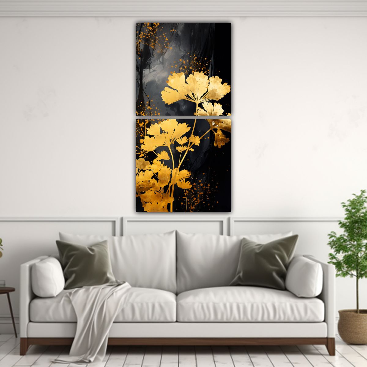 GENERICO - Conjunto 2 Lienzos Decorativos Interior Hierbas 60x120 Cm