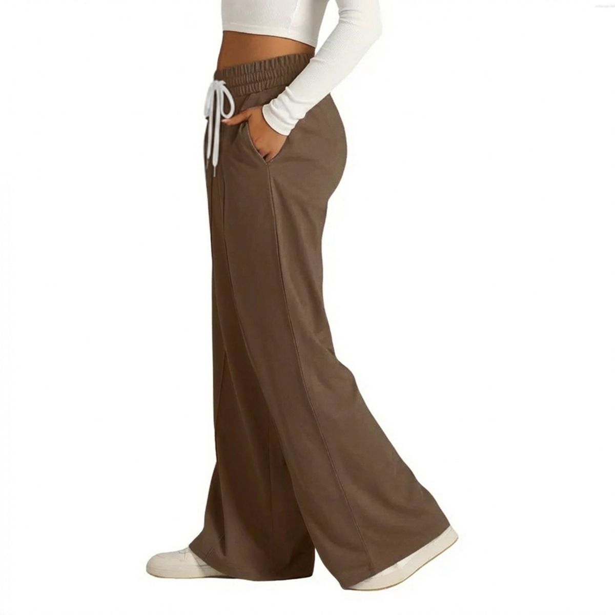 AGW - Pantalón Buzo Algodón Palazzo Elasticados Wide Leg - Pretina Ancha