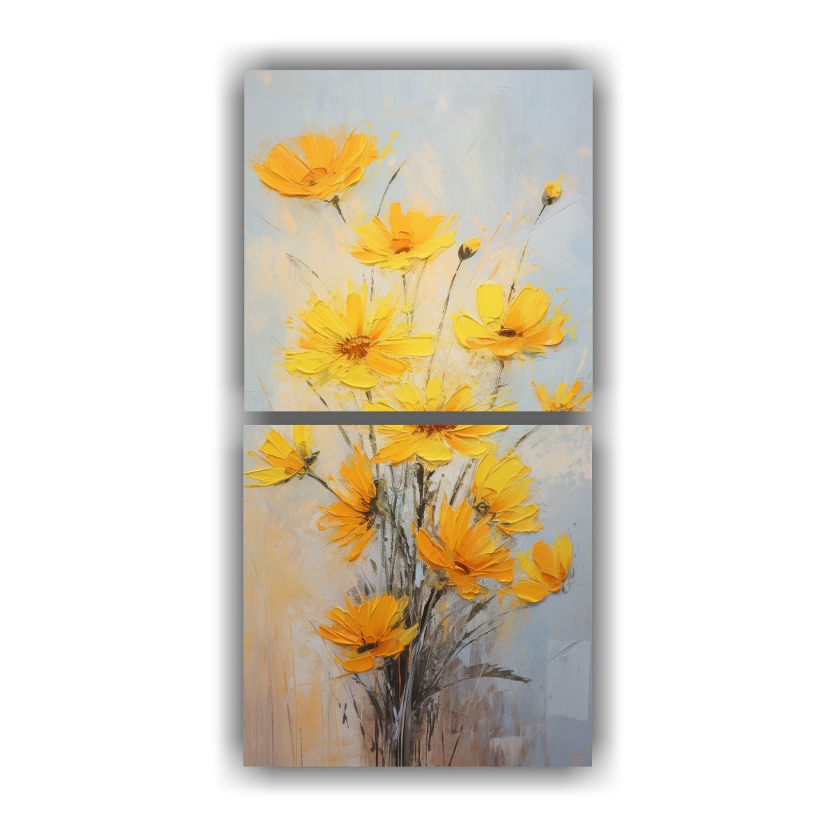 GENERICO - Pintura Floral Dinámica En Lienzo Estilo 50x100 Cm