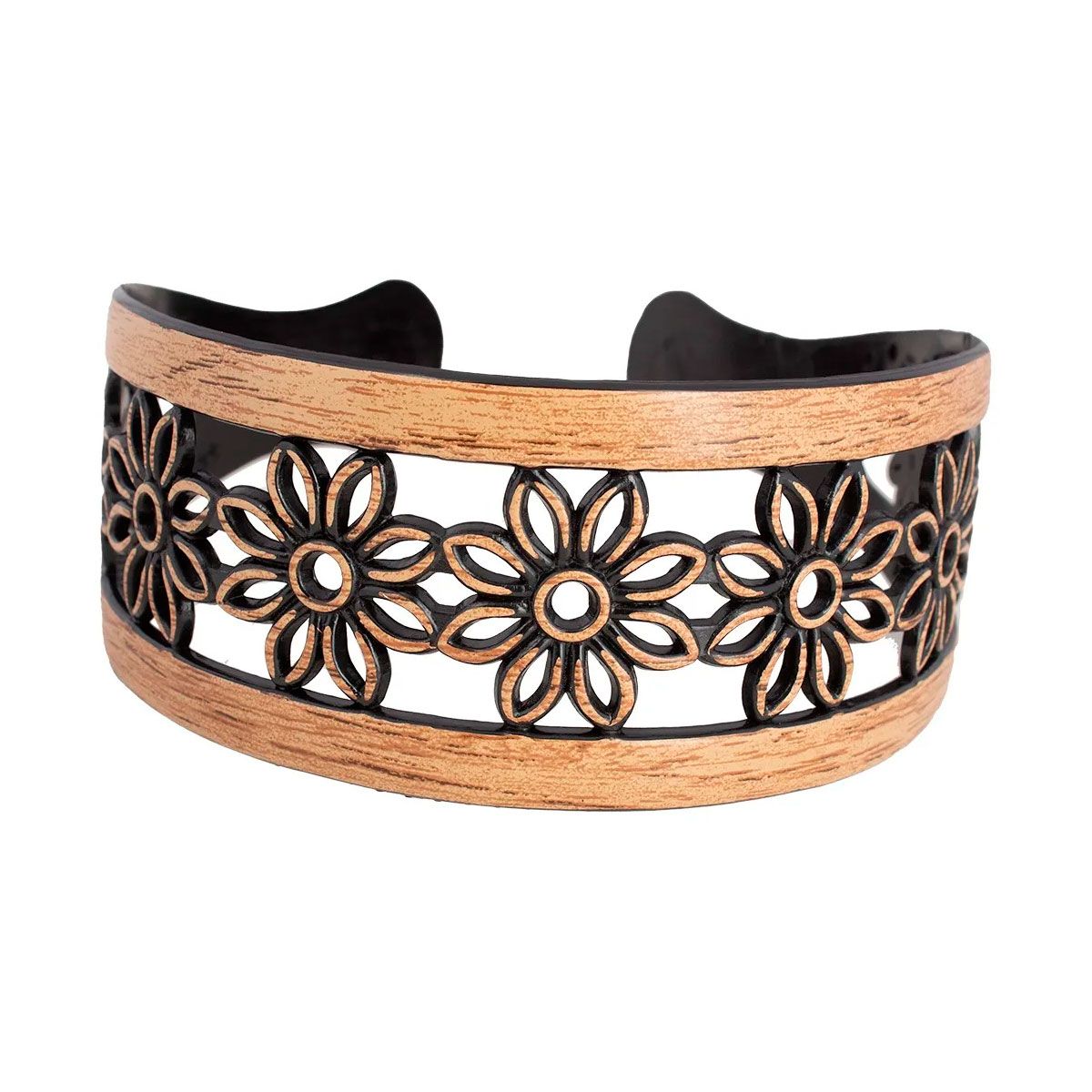 BIJOUTERIA LB20 SPA - Cintillo ancho mod 1 flor - Beige