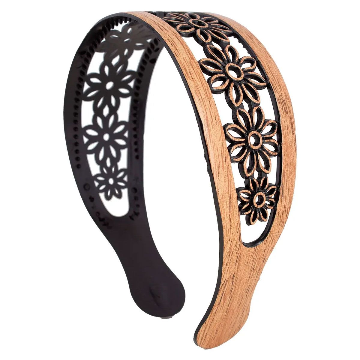 BIJOUTERIA LB20 SPA - Cintillo ancho mod 1 flor - Beige