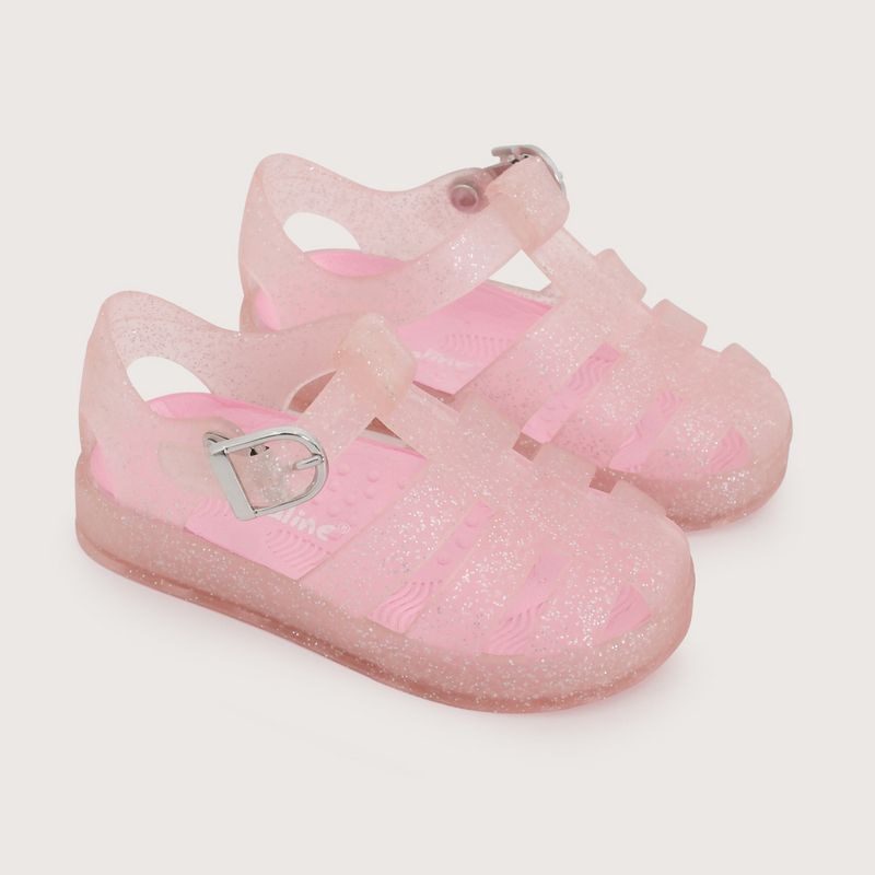 OPALINE - Sandalia primeros pasos aqua rosada de niña
