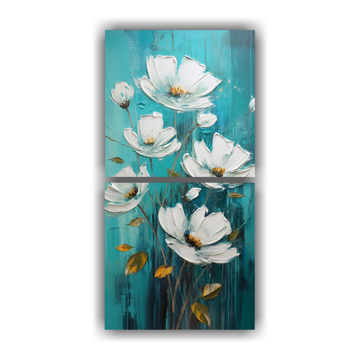 GENERICO - Pintura Vanguardia Exuberante En Teal Colores 60x120 Cm