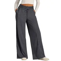AGW - Pantalón Buzo Algodón Palazzo Elasticados Wide Leg - Pretina Ancha