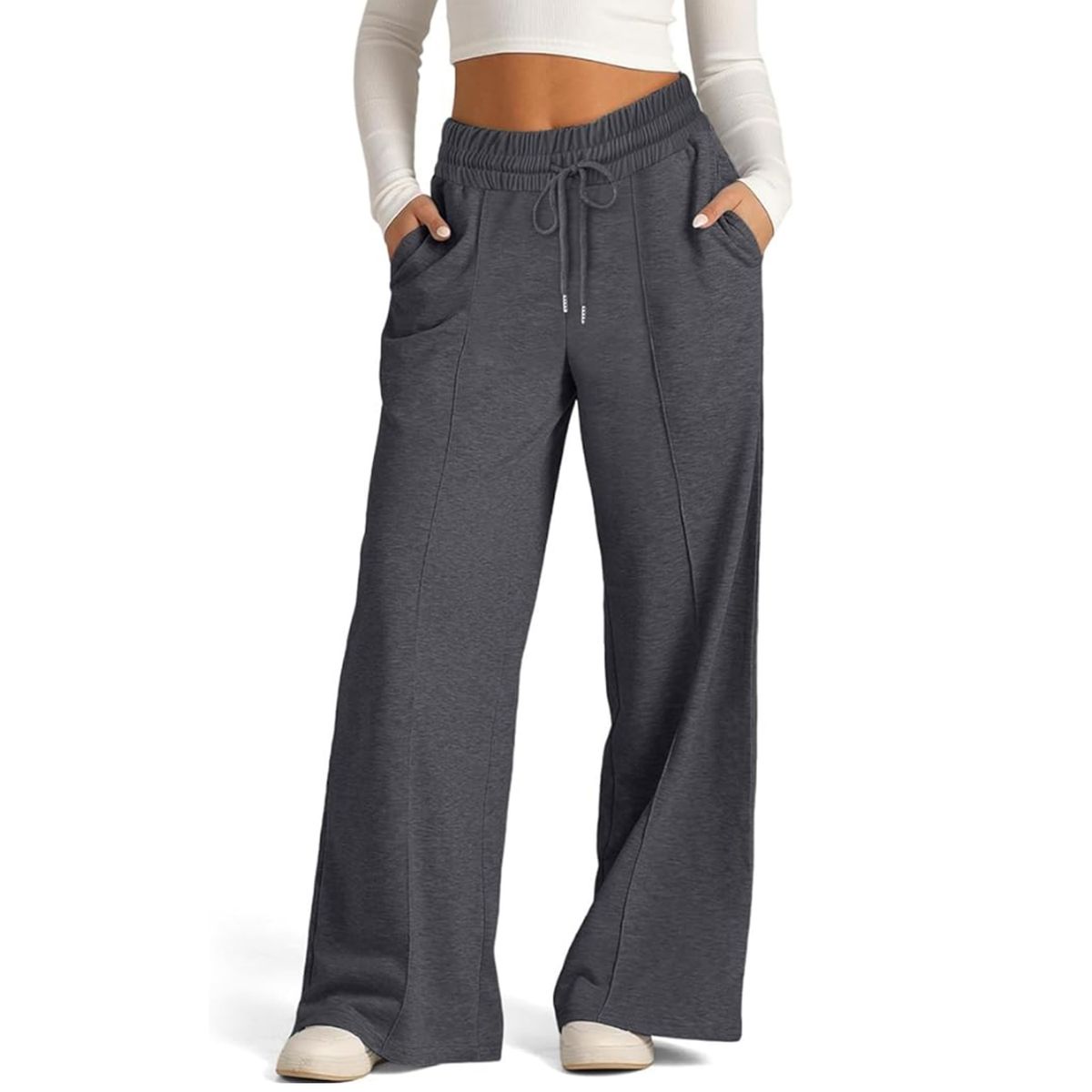 AGW - Pantalón Buzo Algodón Palazzo Elasticados Wide Leg - Pretina Ancha