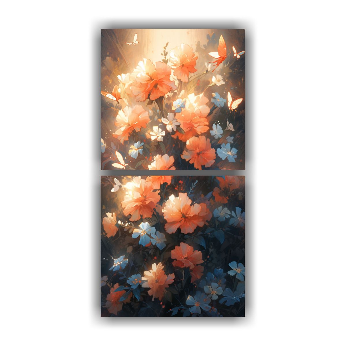 GENERICO - Pintura Floral Vibrante En Lienzo Arte Decorativo 20x40 Cm