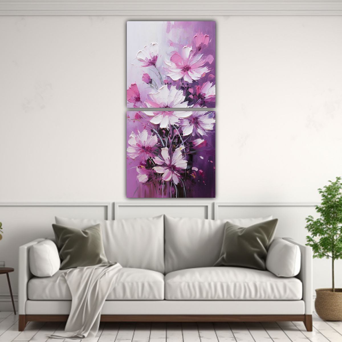 GENERICO - Pintura En Lienzo De Dos Composiciones 50x100 Cm