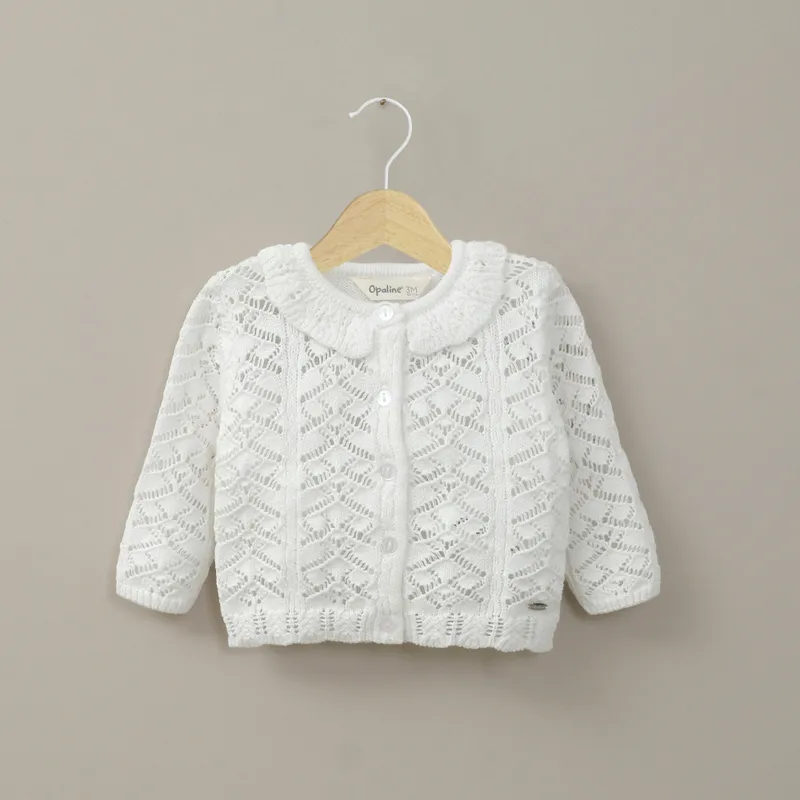 OPALINE - Chaleco blanco de bebé niña