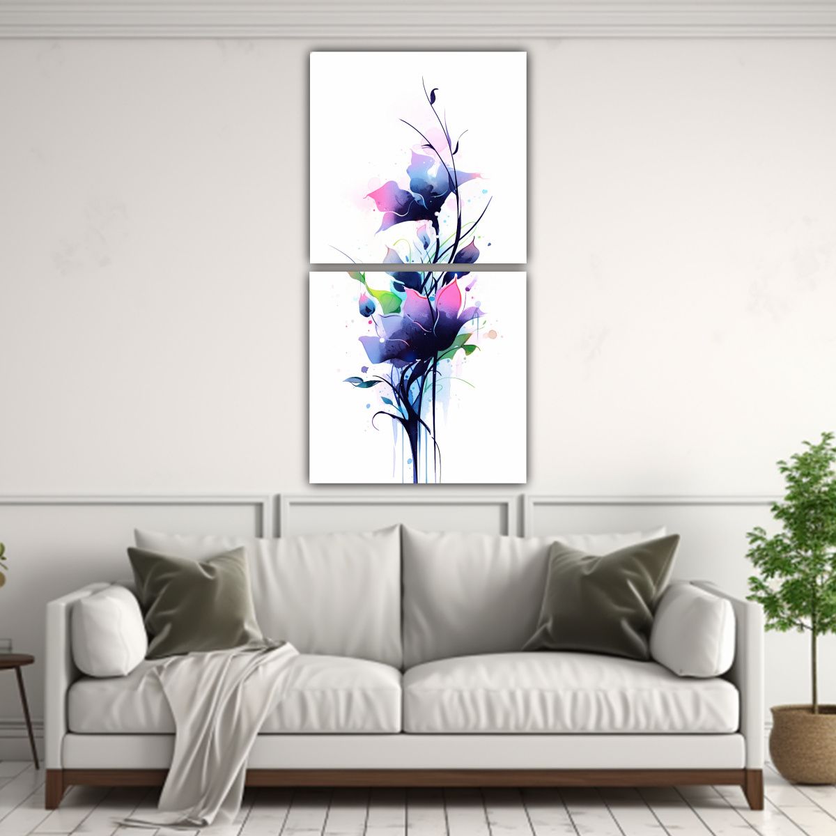 GENERICO - Composición Estética De Acuarelas Con 20x40 Cm