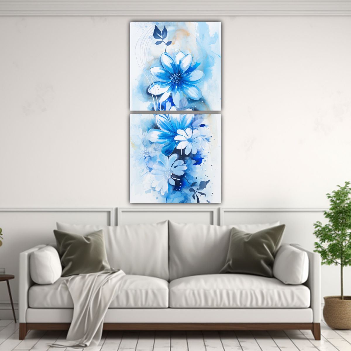 GENERICO - Abstracto Bonito Con Colores Blanco Y Azul En 50x100 Cm