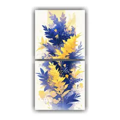 GENERICO - Arte De Pared En Tela Canvas Simétrico Amarillo 20x40 Cm