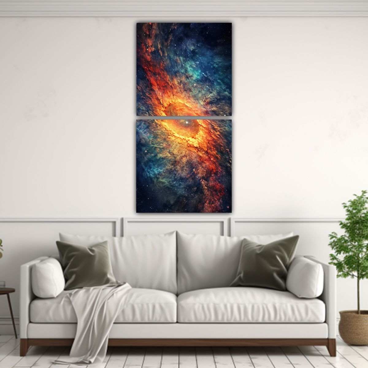 GENERICO - Cuadro Moderno Minimalista Con Imagen De Galaxia 60x120 Cm