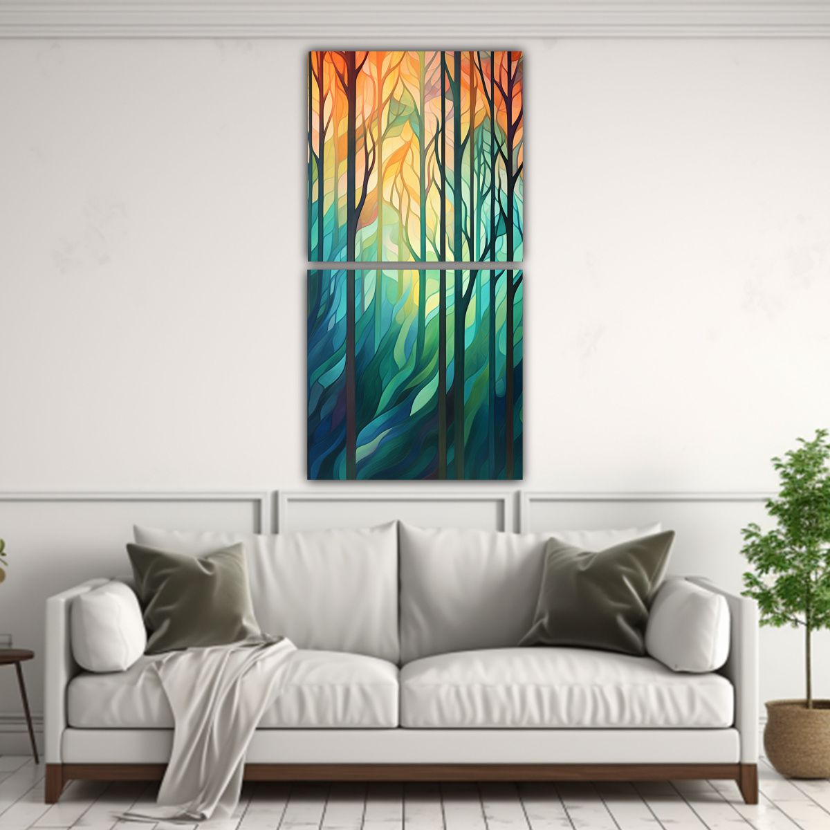 GENERICO - Pinturas Decorativas Abstractas De Bosques Vivos 40x80 Cm