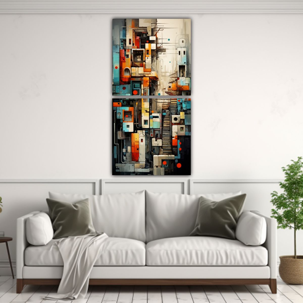 GENERICO - Pintura Decorativa De Fusión Abstracta 20x40 Cm