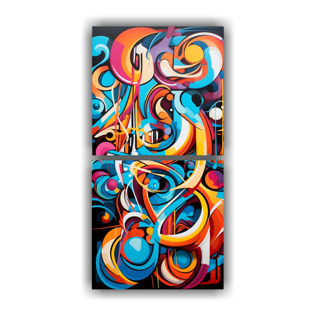 GENERICO - Pintura Abstracta En Lienzo Estilo Galería 50x100 Cm