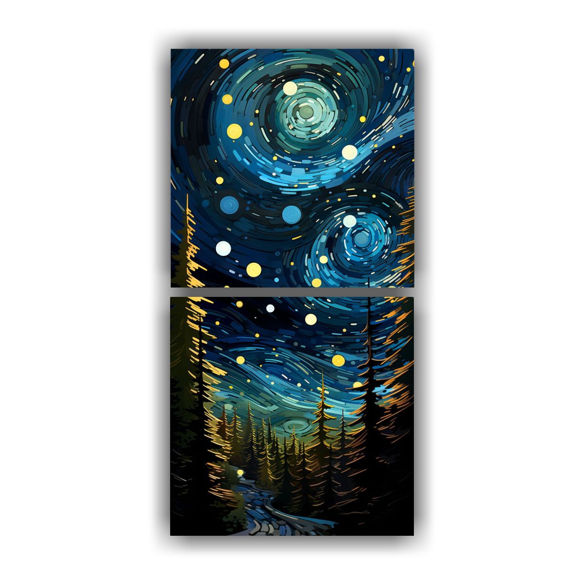 GENERICO - Pintura Abstracta Al Estilo Óleo De Van Gogh 40x80 Cm