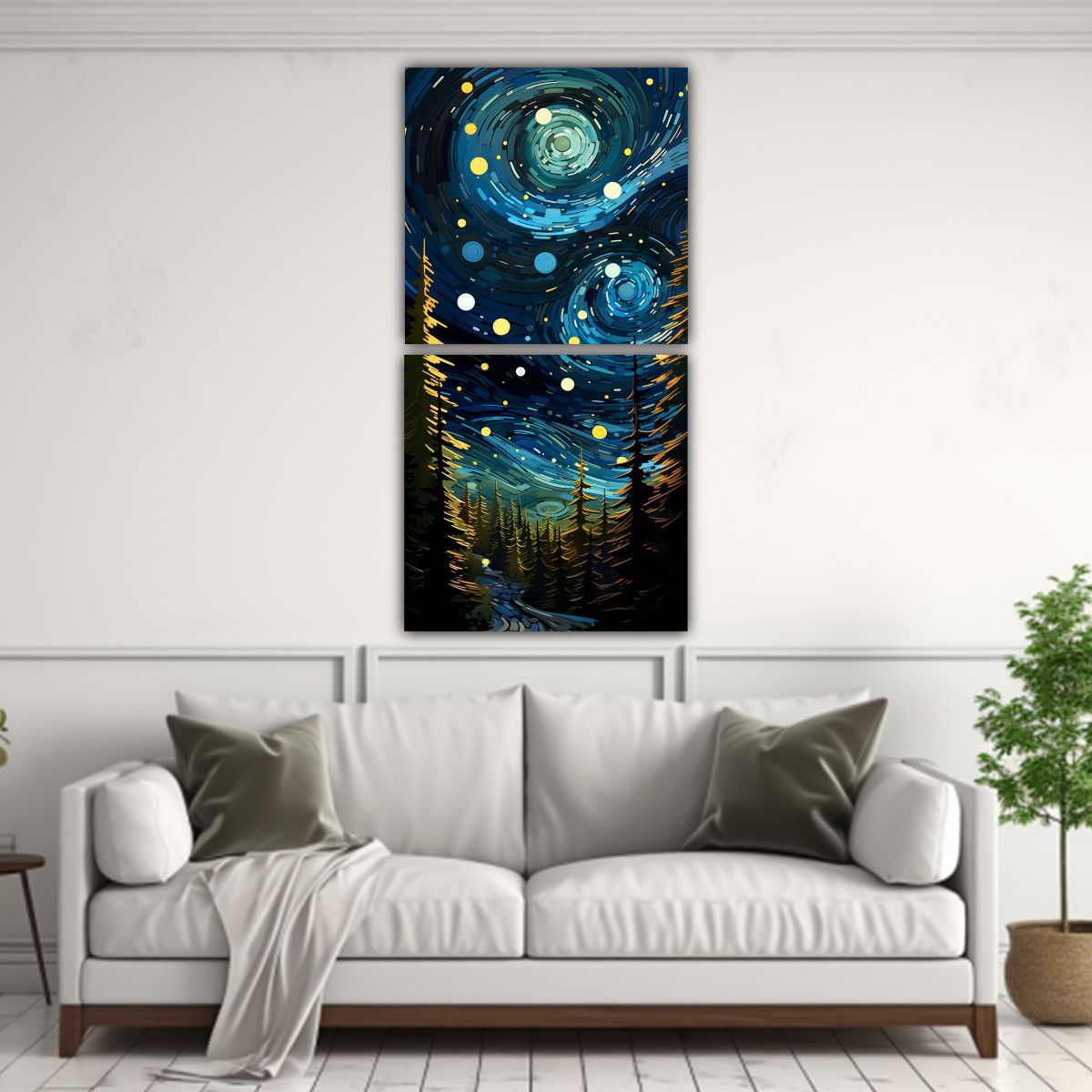 GENERICO - Pintura Abstracta Al Estilo Óleo De Van Gogh 30x60 Cm