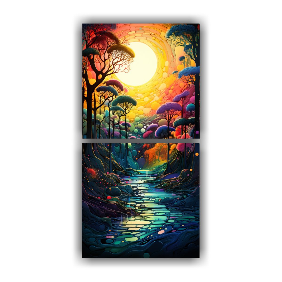 GENERICO - Pintura Decorativa Abstracta De Un Bosque 60x120 Cm