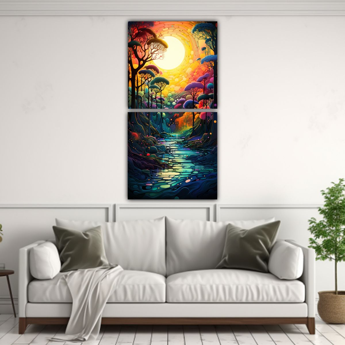 GENERICO - Pintura Decorativa Abstracta De Un Bosque 60x120 Cm