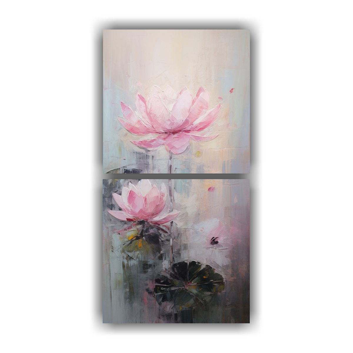 GENERICO - Cuadro Vertical Con Loto Rosa En Lienzo Estilo 50x100 Cm