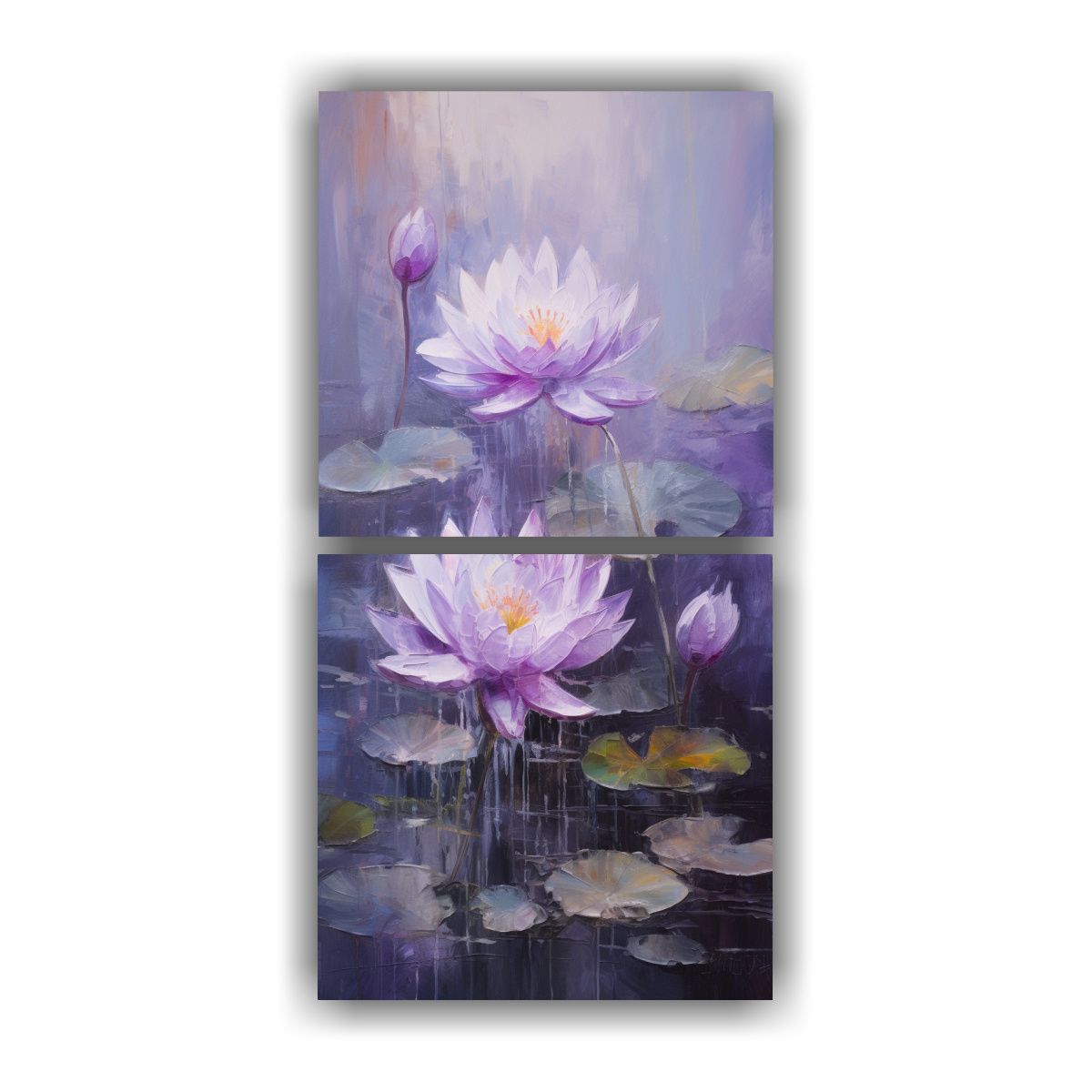 GENERICO - Pintura Duradera Estilo Loto Púrpura En Lienzo 20x40 Cm