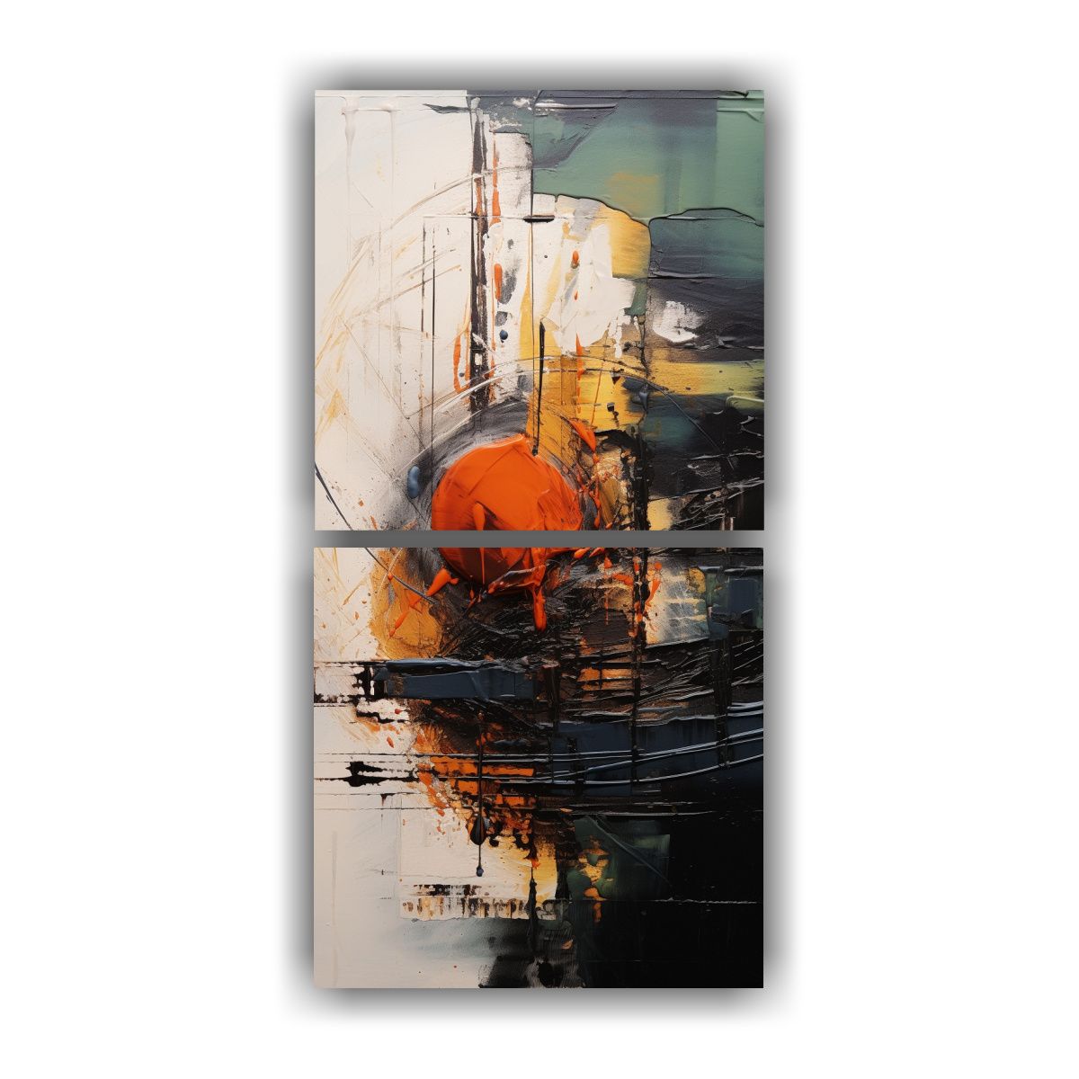 GENERICO - Cuadro Abstracto De Colores Amarillo Azul Y Rojo 30x60 Cm